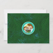 Hawaiian Hula Monkey Baby shower Dank je wel, BOY# Kaart (Achterkant)
