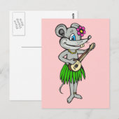 Hawaiian Hula Mouse Briefkaart (Voorkant / Achterkant)
