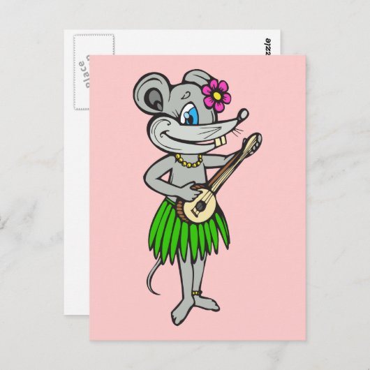 Hawaiian Hula Mouse Briefkaart (Voorkant / Achterkant)