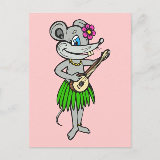 Hawaiian Hula Mouse Briefkaart (Voorkant)