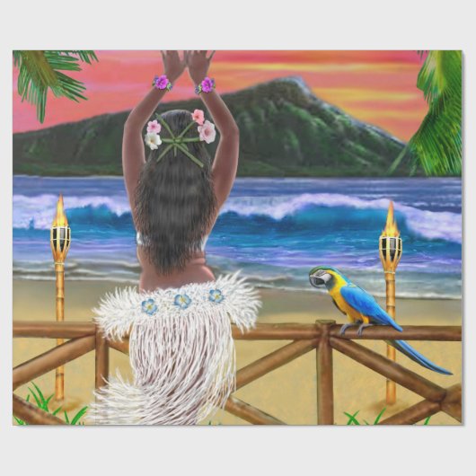 HAWAIIAN HULA SUNSET CADEAUPAPIER (Vlak)