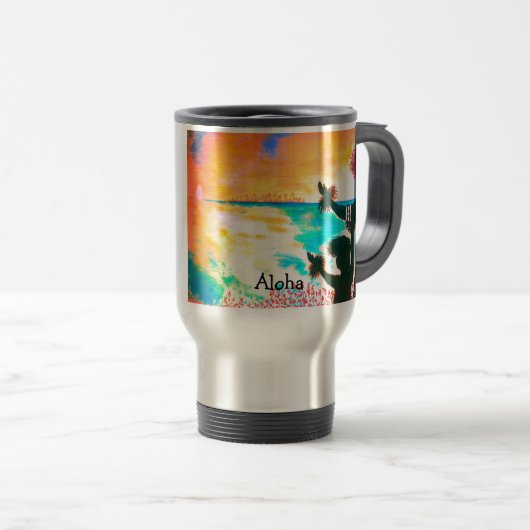 Hawaiian Hula Travel Mug Reisbeker (Voorkant rechts)