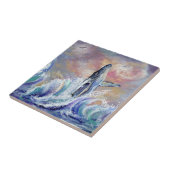 Hawaiian Humpback Whale Ceramic Tegel Tegeltje (Zijkant)