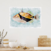 Hawaiian Humuhumunukunukuapuaa Trigger Fish Hawaii Poster (Keuken)