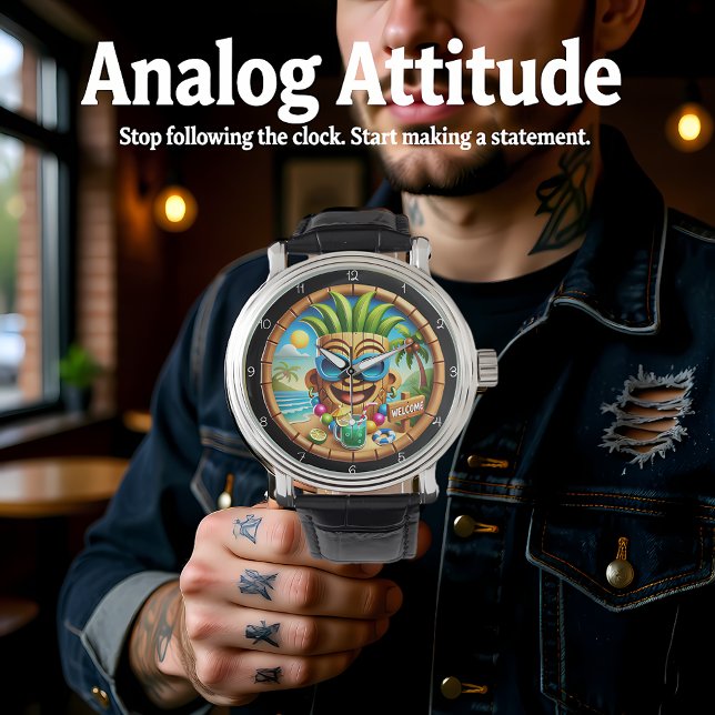 Hawaiian Hut Welcome: Tropical Beach Horloge (Creator heeft geüpload)