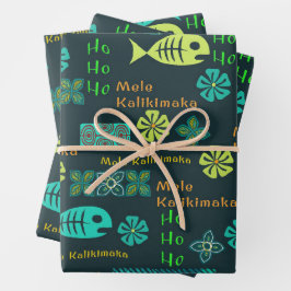 Hawaiian Icon Mele Kalikimaka Gift Wrap Inpakpapier Vel