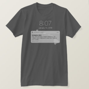 Hawaiian Inbound Ballistic Missile Threat Alert T-shirt