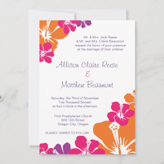 Hawaiian Invite Kaart (Voorkant)