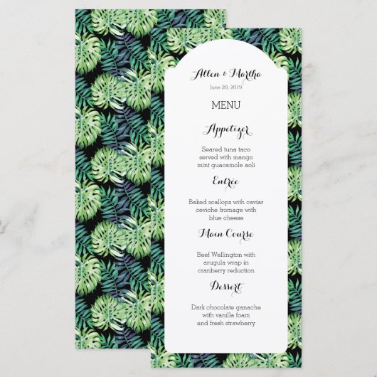Hawaiian Island Beach Wedding Menu (Voorkant / Achterkant)