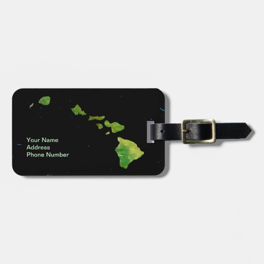 Hawaiian Island Chain in Abstract Art Bagagelabel (Voorkant horizontaal)
