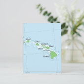 Hawaiian Island Chain Map Briefkaart (Staand voorkant)