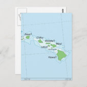 Hawaiian Island Chain Map Briefkaart (Voorkant / Achterkant)