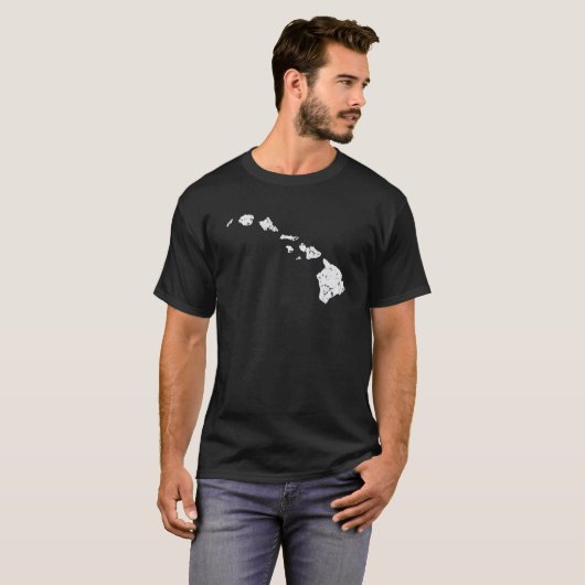 Hawaiian Island Chain Retro Graphic T shirt (Voorkant volledig)