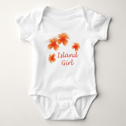 Hawaiian Island Girl Floral Luau Infants Romper (Voorkant)