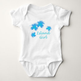 Hawaiian Island Girl Tropical Floral Aqua Infants Romper