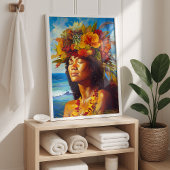 Hawaiian Island Goddess Tropical Art Print