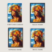 Hawaiian Island Goddess Tropical Canvas Afdruk