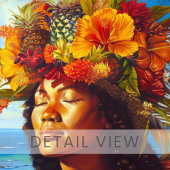Hawaiian Island Goddess Tropical Canvas Afdruk