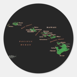 Hawaiian Island-kaart Ronde Sticker