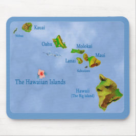 Hawaiian Island Map mousepad Muismat