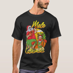 Hawaiian Island Mele Kalikimaka Santa Reindeer Xma T-shirt