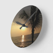 Hawaiian Island Ocean Sunset Ronde Klok (Hoek)