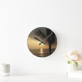 Hawaiian Island Ocean Sunset Ronde Klok (Huis)