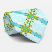 Hawaiian Island Satijn Tartan Patroon Stropdas (Opgerold)