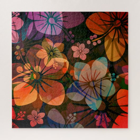 Hawaiian Island Style Hibiscus Flower Pattern Legpuzzel (Verticaal)