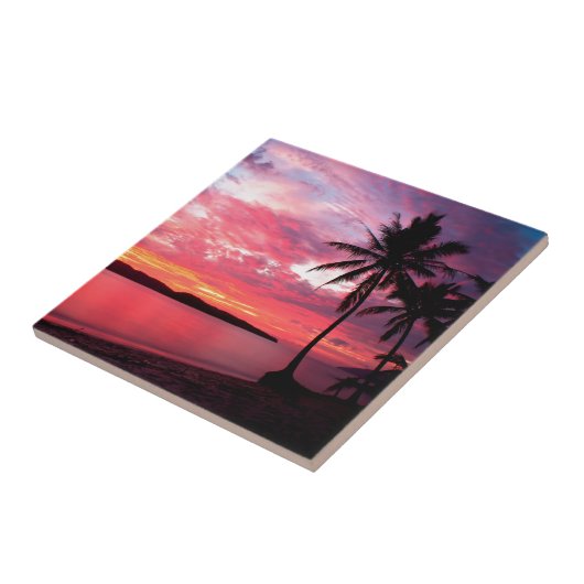 Hawaiian Island Sunset Tegeltje (Zijkant)