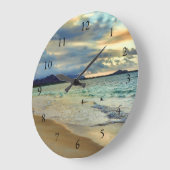 Hawaiian Island Sunset with Numbers Grote Klok (Hoek)
