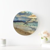 Hawaiian Island Sunset with Numbers Grote Klok (Huis)