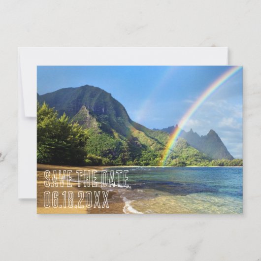 Hawaiian Islands Destination Wedding Save the Date (Voorkant)