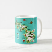 Hawaiian Islands Map Mug Koffiemok (Voorkant rechts)