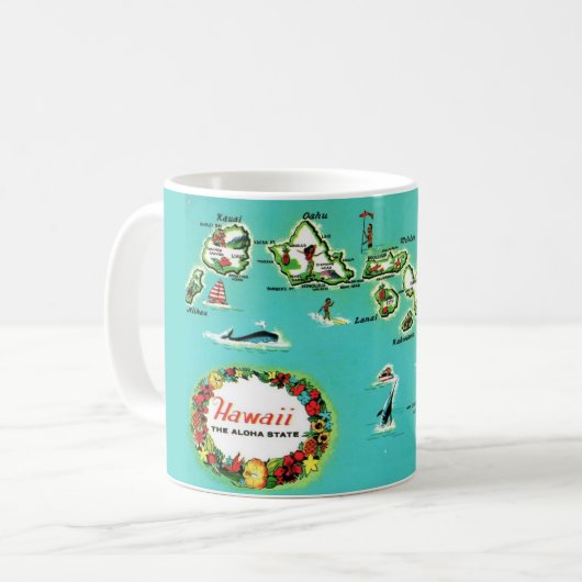 Hawaiian Islands Map Mug Koffiemok (Voorkant links)