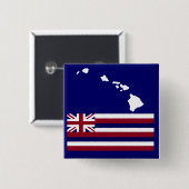 Hawaiian Islands n flag button (Voorkant /achterkant)