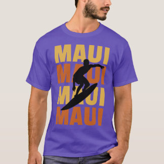 Hawaiian Islands Surf Style Surfing Beach print T-shirt