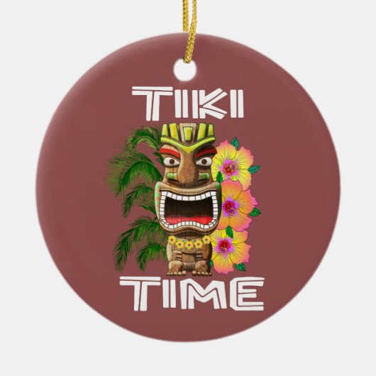Hawaiian Islands Tiki Statue Keramisch Ornament (Voorkant)
