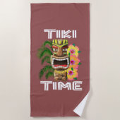 Hawaiian Islands Tiki Statue Strandlaken (Voorkant)