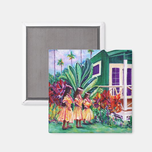Hawaiian Keiki Hula Girls Magneet (Voorkant / Achterkant)