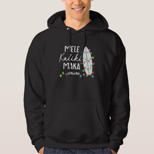 Hawaiian kerstcadeaus Mele Kalikimaka Surfboard Hoodie (Voorkant)