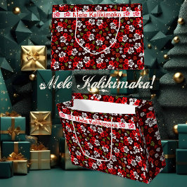 Hawaiian Kerstmis Hibiscus Large Gift Bag Groot Cadeauzakje