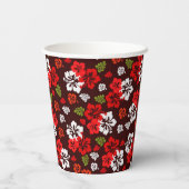Hawaiian Kerstmis Hibiscus Paper Cup Papieren Bekers (Achterkant)