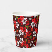 Hawaiian Kerstmis Hibiscus Paper Cup Papieren Bekers (Rechts)