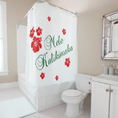Hawaiian Kerstmis ~ Mele Kalikimaka Douchegordijn (In situ)
