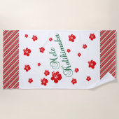 Hawaiian Kerstmis ~ Mele Kalikimaka Strandlaken (Voorkant)