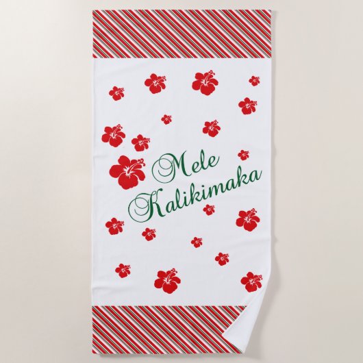 Hawaiian Kerstmis ~ Mele Kalikimaka Strandlaken (Voorkant)