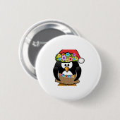 Hawaiian Kerstmis Penguin Ronde Button 5,7 Cm (Voorkant /achterkant)