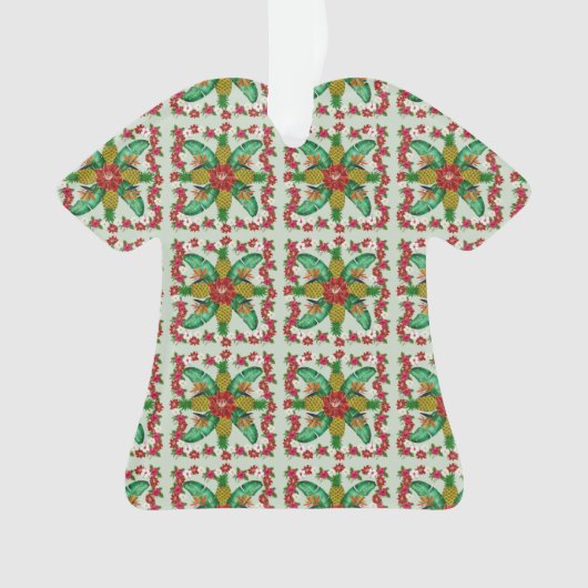 Hawaiian Kerstquilt Shirt Ornament (voorkant)