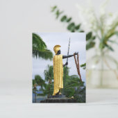 Hawaiian King Kamehameha Statue, Side View Briefkaart (Staand voorkant)